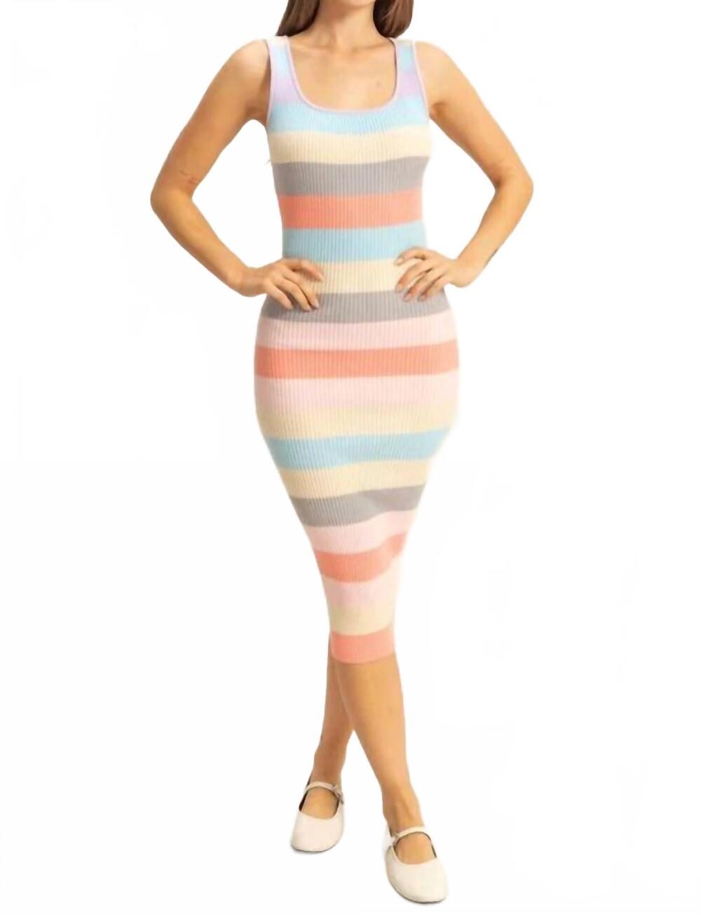 NEW HYFVE striped bodycon maxi dress in multicolor